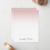 Elegante Rose Gold Handgeschriebenes Skript Modern Mitteilungskarte (Vorderseite/Rückseite Beispiel)