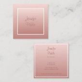 Elegante Rose Gold Handgeschriebenes Template Mode Quadratische Visitenkarte (Vorne/Hinten)