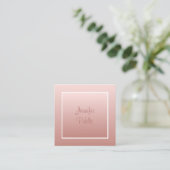 Elegante Rose Gold Handgeschriebenes Template Mode Quadratische Visitenkarte (Stehend Vorderseite)