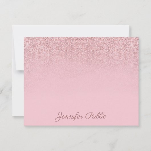 Elegante Rose Gold Handschrift Name Vorlage (Vorderseite)