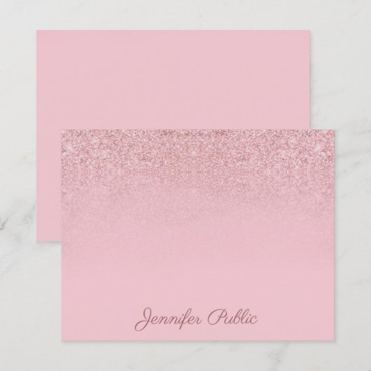 Elegante Rose Gold Handschrift Name Vorlage (Vorne/Hinten)