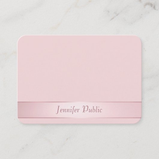 Elegante Rose Gold Handschrift Template Moderne Visitenkarte (Vorderseite)