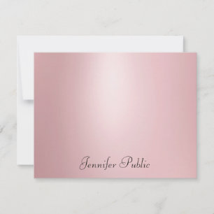 Elegante Rose Gold Handwriting-Skriptvorlage Mitteilungskarte