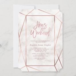 Elegante Rose Gold Hens Weekend Junggeselinnen-Abs Einladung