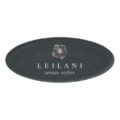Elegante Rose Gold Hibiskus Blume Namenschild (Vorderseite)