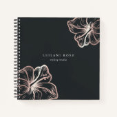 Elegante Rose Gold Hibiskus Blume Notizblock (Vorderseite)