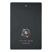 Elegante Rose Gold Hibiskus Blume Personalisiert Mini Klemmbrett (Rückseite)