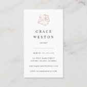 Elegante Rose Gold Hibiskus Blume Vertikal Visitenkarte (Rückseite)