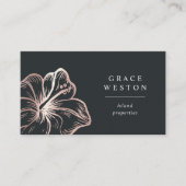 Elegante Rose Gold Hibiskus Blume Visitenkarte (Vorderseite)