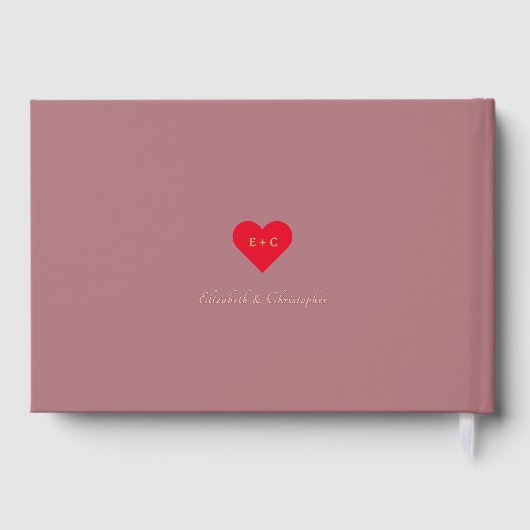 Elegante Rose Gold Hochzeiten Jubiläum Keepake Gästebuch (Rückseite)