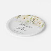 Elegante Rose & Gold-Hochzeitsplatte Pappteller (Schrägansicht)