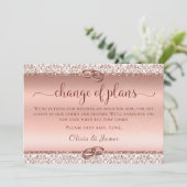Elegante Rose Gold Hochzeitwechsel Ankündigung (Stehend Vorderseite)
