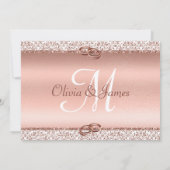 Elegante Rose Gold Hochzeitwechsel Ankündigung (Rückseite)