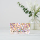 Elegante Rose Gold Holographic Glitzer Makeup Hair Visitenkarte (Stehend Vorderseite)