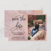 Elegante Rose Gold Imitate Foto Save The Date (Vorne/Hinten)