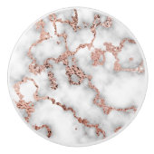 Elegante Rose Gold Imitats Foil Marbella Keramikknauf (Vorderseite)