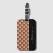 Elegante Rose Gold Jewel Tufted Personalisiert Gepäckanhänger (Vorderseite Vertikal)