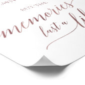 Elegante Rose Gold Kalligrafie Hangover & Erinneru Poster (Ecke)