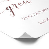 Elegante Rose Gold Kalligraphie Gelassen Liebe wac Poster (Ecke)