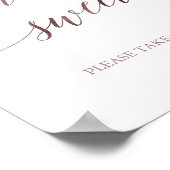 Elegante Rose Gold Kalligraphie Liebe ist Sweet Si Poster (Ecke)