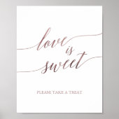 Elegante Rose Gold Kalligraphie Liebe ist Sweet Si Poster (Vorne)