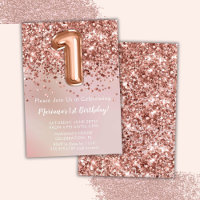 Elegante Rose Gold Kinder Girl 1. Geburtstag Party