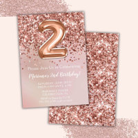 Elegante Rose Gold Kinder Girl 2. Geburtstag Party