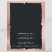 Elegante Rose Gold & Kohle Notar Agent Flyer (Hinten)