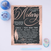 Elegante Rose Gold & Kohle Notar Agent Flyer (Einzeln)