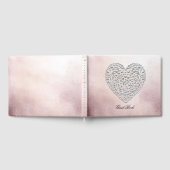 Elegante Rose Gold Kristall Heart Gästebuch (Voll)