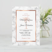 Elegante Rose Gold Kupfer Marmor Palme Tree Hochze Einladung (Stehend Vorderseite)