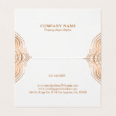 Elegante Rose-Gold Lace Paisley Mandala Visitenkarten (Innenseite Aufgefaltet)