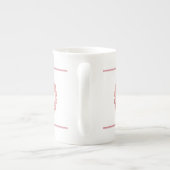 Elegante Rose Gold Lace Personalisiert Monogramm Porzellantasse (Rückseite)