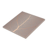 Elegante Rose Gold Leaf Tree Muster Fliese (Seite)