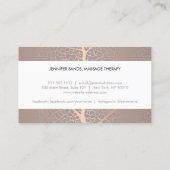 Elegante Rose Gold Leaf Tree Muster Tree Tree Tree Visitenkarte (Rückseite)