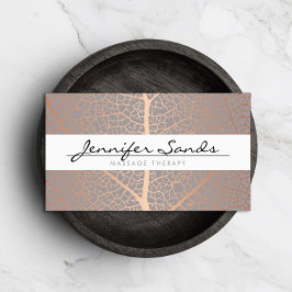 Elegante Rose Gold Leaf Tree Muster Visitenkarte