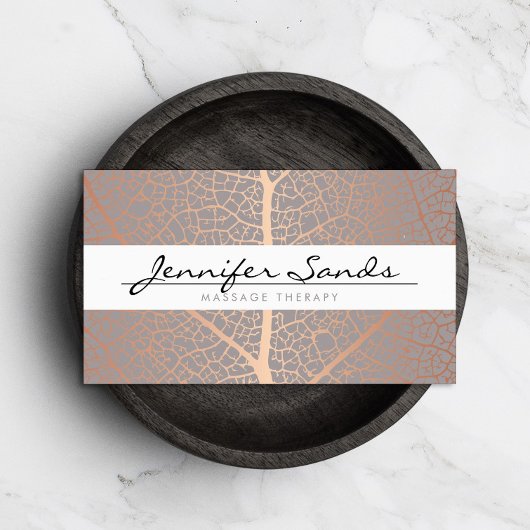 Elegante Rose Gold Leaf Tree Muster Visitenkarte