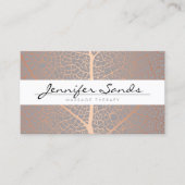 Elegante Rose Gold Leaf Tree Muster Visitenkarte (Vorderseite)
