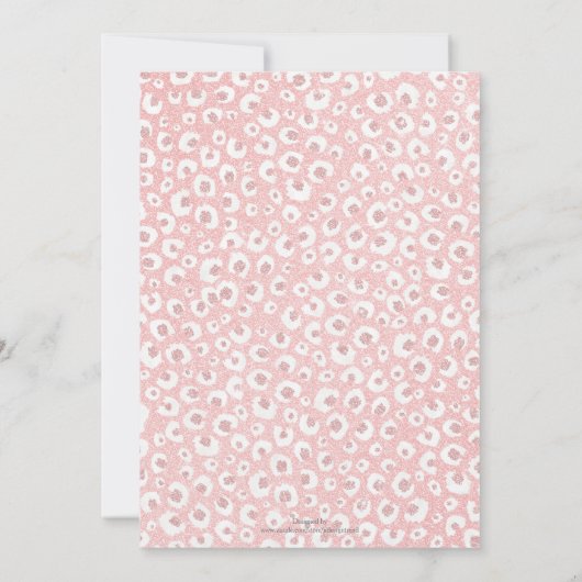 Elegante Rose Gold Leopard Print White Pattern Einladung (Rückseite)
