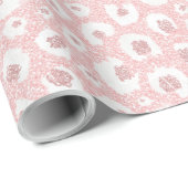 Elegante Rose Gold Leopard Print White Pattern Geschenkpapier (Rolleneckpunkt)