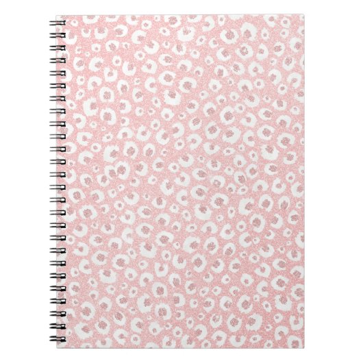 Elegante Rose Gold Leopard Print White Pattern Notizblock (Vorderseite)