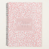 Elegante Rose Gold Leopard Print White Pattern Planer (Vorderseite)