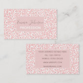 Elegante Rose Gold Leopard Print White Pattern Visitenkarte (Vorne/Hinten)