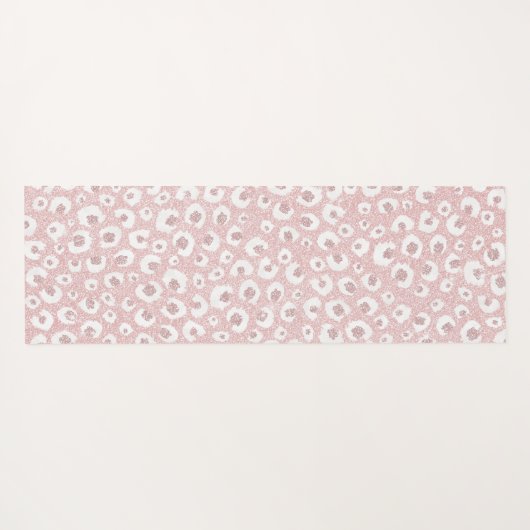 Elegante Rose Gold Leopard Print White Pattern Yogamatte (Rückseite (Horizontal))