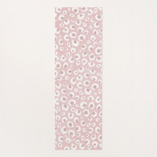 Elegante Rose Gold Leopard Print White Pattern Yogamatte (Rückseite)