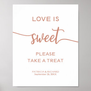 Elegante Rose Gold Liebe ist süß Nehmen Sie eine L Poster