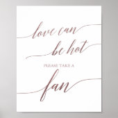 Elegante Rose Gold Liebe kann heißen Hochzeitsfan- Poster (Vorne)