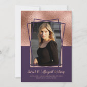 Elegante Rose Gold lila 16 . Geburtstag Geburtstag Einladung (Vorderseite)