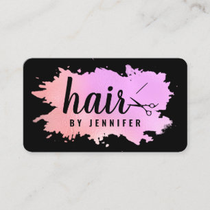 Elegante Rose Gold lila Schere Friseursalbe Visitenkarte