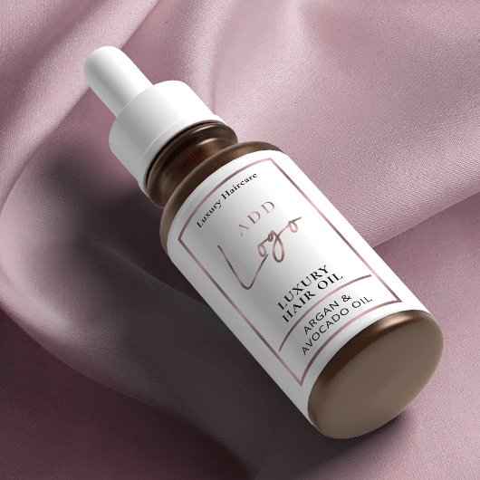 Elegante Rose Gold Logo Haaröl 2OZ Dropper Flasche